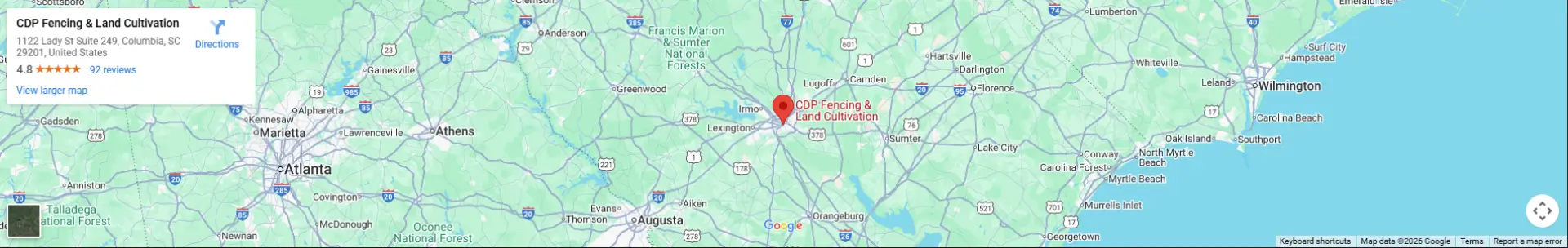 CDP Fencing & Land Cultivation Footer Map